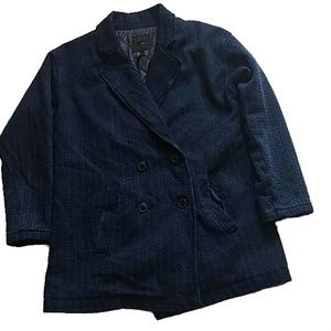 Tweed Double Breasted Herringbone Heavy Jacket